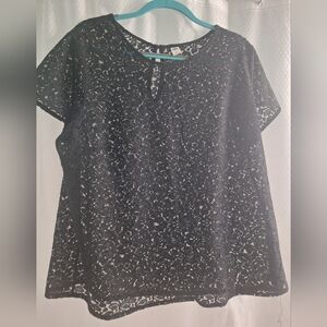 Old Navy Black Lace Blouse Xl